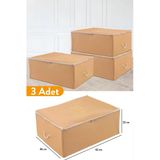 Serstil 3 Adet - Büyük Boy Baza Altı Taba Hurç 62 X 46 X 22 Cm