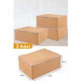 Serstil 3 Adet - Büyük Boy Baza Altı Taba Hurç 62 X 46 X 22 Cm