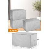 Serstil 3 Adet - Büyük Boy Gri Benekli Hurç - 74 X 46 X 46 Cm