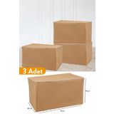 Serstil 3 Adet - Büyük Boy Taba Hurç - 74 X 46 X 46 Cm