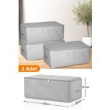 Serstil 3 Adet - Küçük Boy Baskı Detaylı Gri Benekli Hurç 52 X 28 X 21 Cm