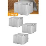 Serstil 3 Adet - Mini Boy Gri Benekli Kıyafet/Nevresim Hurcu - 45X40X30 Cm