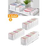 Serstil 3 Adet - Small 11 Gözlü Çekmece Içi Düzenleyici Organizer 12 X 40 X 12