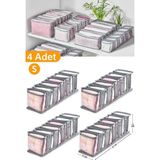 Serstil 4 Adet - 11 Gözlü Şeffaf Çekmece Içi Düzenleyici Organizer – Small - Antrasit