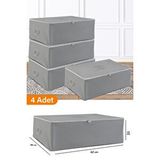 Serstil 4 Adet - Büyük Boy Baza Altı Antrasit Hurç 62 X 46 X 22 Cm