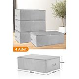 Serstil 4 Adet - Büyük Boy Baza Altı Gri Benekli Hurç 62 X 46 X 22 Cm