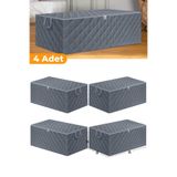 Serstil 4 Adet - Çekyat Baza Tipi Hurç - Baza Altı Büyük Boy Saklama Hurcu 64 X 45 X 22 Cm