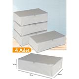 Serstil 4 Adet - Mega Boy Baza Altı Antrasit Çizgili Hurç 74 x 46 x 22 cm - Gri