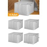 Serstil 4 Adet - Mini Boy Gri Benekli Kıyafet/Nevresim Hurcu - 45X40X30 Cm