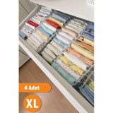 Serstil 4 Adet - Xlarge 8 Gözlü Çekmece Içi Düzenleyici Organizer 31 X 36 X 12 beyaz