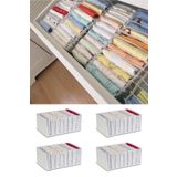 Serstil 4 Adet - Xlarge 8 Gözlü Dolap Içi Akardiyon Organizer Beyaz 31 X 36 X 12