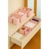 Serstil 4 Lü Çekmece İçi Kutu Organizer Set Dolap İçi Düzenleyici Depolama Kutusu - Pembe Benekli