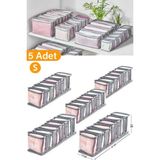 Serstil 5 Adet - 11 Gözlü Şeffaf Çekmece İçi Düzenleyici Organizer – Small - Antrasit