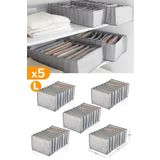 Serstil 5 Adet - 8 Gözlü Gri Benekli Çekmece Içi Düzenleyici Organizer – Large