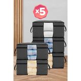 Serstil 5 Adet Antrasit Gri Yorgan Yastık Hurcu 70X40X40 Hava Geçirgen Özellikli
