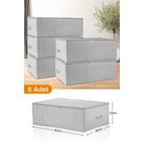 Serstil 5 Adet - Büyük Boy Baza Altı Gri Benekli Hurç 62 X 46 X 22 Cm