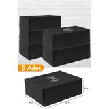 Serstil 5 Adet - Büyük Boy Baza Altı Siyah Hurç 62 X 46 X 22 Cm