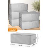 Serstil 5 Adet - Küçük Boy Baskı Detaylı Gri Benekli Hurç 52 X 28 X 21 Cm