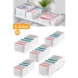Serstil 5 Adet - Medium 11 Gözlü Çekmece Içi Düzenleyici Organizer 16 X 40 X 12