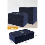 Serstil 5 Adet - Mega Boy Baza Altı Lacivert Hurç 74 X 46 X 22 Cm