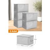 Serstil 5 Adet - Mini Boy Baskı Detaylı Gri Benekli Hurç 30 X 22 X 18 Cm