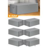 Serstil 6 Adet - Büyük Boy Baza Altı Ve Çekyat Hurç 65 X 45 X 22 Cm - Gri