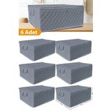 Serstil 6 Adet - Büyük Boy Bazaaltı Ve Çekyat Hurç 64 X 45 X 22 Cm Antrasit