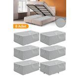 Serstil 6 Adet - Gri Benekli Büyük Boy Baza Altı Ve Çekyat Tipi Hurç 65 X 45 X 22 Cm