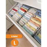 Serstil 6 Adet - Large 8 Gözlü Çekmece Içi Düzenleyici Organizer 27 x 35 x 17 - 6'lı - Beyaz