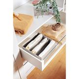 Serstil 6 Bölmeli Çekmece Içi Dolap Kıyafet Iç Çamaşırı Katlanabilir Düzenleyici Organizer Kutu 28x28x12cm Martı Gri