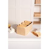 Serstil 6 Gözlü Çekmece İçi Dolap Çorap / İç Çamaşırı Katlanabilir Düzenleyici Organizer Kutu 14x28x12 Cm Martı Bej