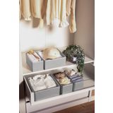Serstil 6'lı Çekmece İçi Düzenleyici Organizer Set - Çok Amaçlı Dolap Içi Kutu Seti - Gri Martı