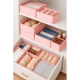 Serstil 6'lı Çekmece Içi Düzenleyici Organizer Set - Çok Amaçlı Dolap Içi Kutu Seti - Pembe Benekli Pembe Puantiye