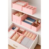 Serstil 6'lı Çekmece Içi Düzenleyici Organizer Set - Çok Amaçlı Dolap Içi Kutu Seti - Pembe Benekli
