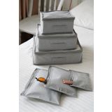 Serstil 6'lı Valiz Düzenleyici Bavul Içi Organizer Set Seyahat Hurcu Gri Puantiyeli