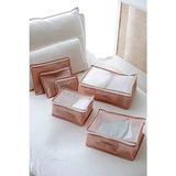 Serstil 6'lı Valiz Düzenleyici Bavul Içi Organizer Set Seyahat Hurcu Pembe Puantiyeli - 6 Adet