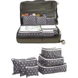Serstil 6'lı Valiz Düzenleyici Organizer Set Yıldız Desen Kullanışlı Ebatlar ile Seyahat İçin