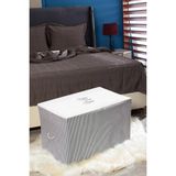 Serstil Büyük Boy Baskı Detaylı Gri Çizgili Hurç 74 x 46 x 46 cm - Mozaik