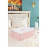 Serstil Büyük Boy Baza Altı Pembe Çizgili Hurç 62 x 46 x 22 cm - Sarı