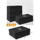 Serstil Büyük Boy Siyah Hurç 4 Adet 62 x 46 x 22 cm Dayanıklı ve Kolay Temizlenebilir