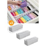Serstil Esti 3 Adet 11 Gözlü Çekmece Içi Akordiyon Organizer - Medium - Beyaz - Gri