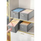 Serstil Gri Benekli Kıyafet Saklama Kutusu Organizer 45 x 25 x 20 cm Katlanabilir Tasarım ile Pratik Kullanım