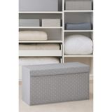 Serstil Gri Puantiyeli Mega Boy Kapaklı Sert Karton Hurç Organizer 70X40X30 cm Pratik Depolama