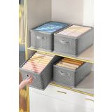 Serstil Kıyafet Saklama Kutusu Organizer 45x25x20cm - Gri Benekli