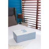 Serstil Küçük Boy Baskı Detaylı Mavi Çizgili Hurç 52 x 28 x 21 cm - Gökyüzü Mavisi