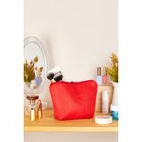 Serstil Makyaj Çantası Kırmızı Keçe Malzemeden 20 x 6 x 14 cm Boyutunda Pratik Kullanım