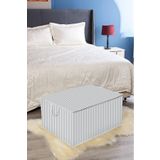 Serstil Maxi Boy Gri Çizgili Yastık Yorgan Hurcu - 75 x 40 x 40 cm