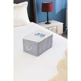 Serstil Mini Boy Baskı Detaylı Mavi Çizgili Hurç 30 x 22 x 18 cm - Mavi - Beyaz