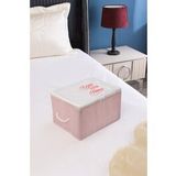 Serstil Mini Boy Baskı Detaylı Pembe Çizgili Hurç 30 x 22 x 18 cm