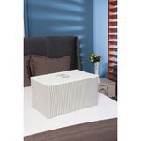 Serstil Orta Boy Baskı Detaylı Gri Çizgili Hurç 63 x 40 x 34 cm - Gri-Mor